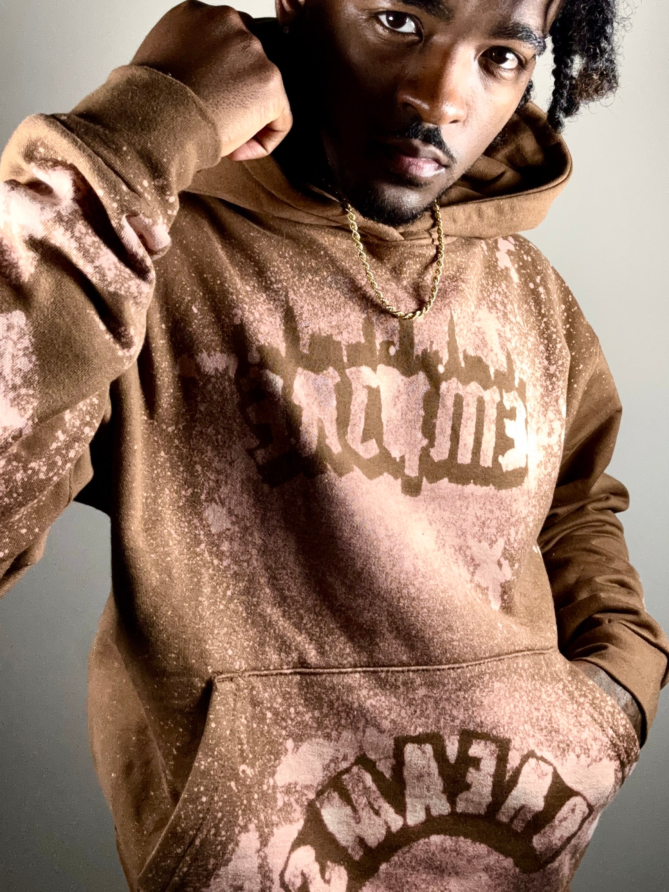 Empire Dreams heavyweight brown bleach  streetwear hoodie