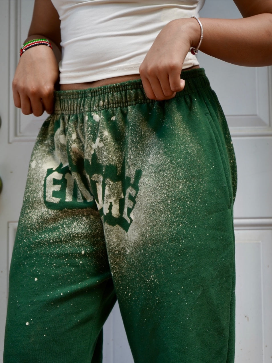 Empire Dreams heavyweight green streetwear bleach sweats