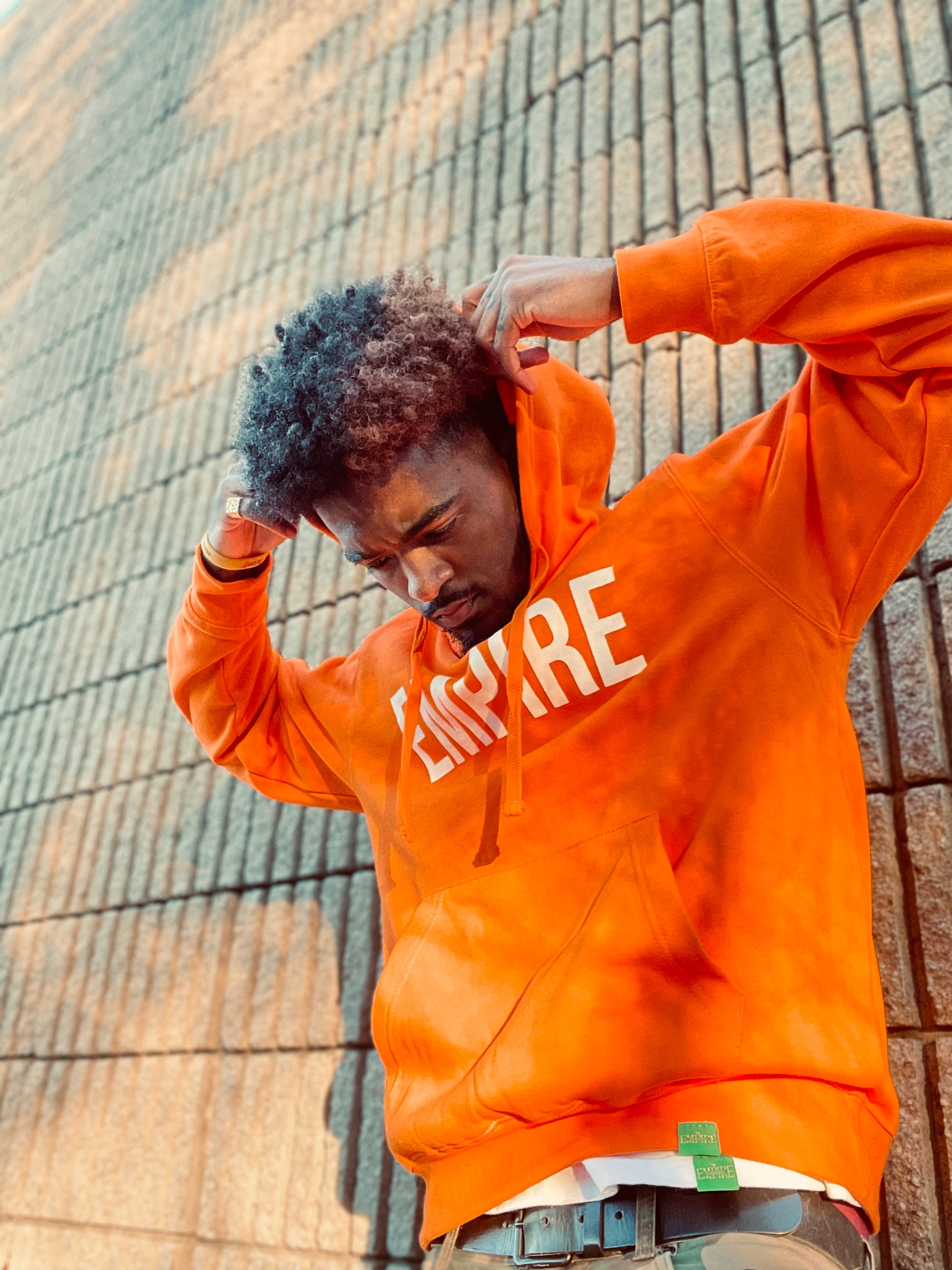 Empire Dreams heavyweight streetwear orange hoodie